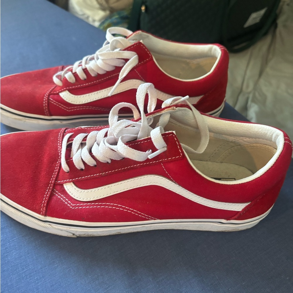 Vans Red and White Sneakers
